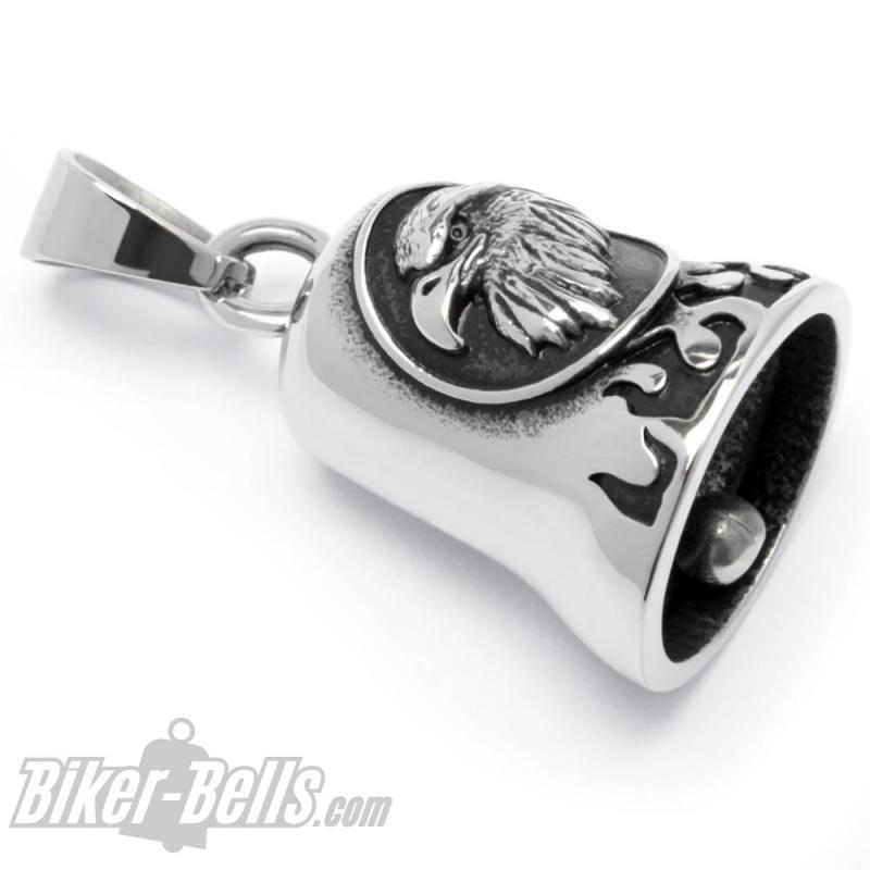 Edelstahl Biker-Bell mit Adlerkopf Eagle Ride Bell Motorradfahrer Glocke Geschenk